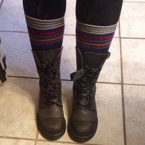 Dr Martens Mid-Calf Ribbon Lace-up Boots